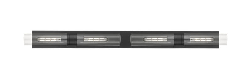 Innovations 617L-4W-BK-G617-11CL Four Light Bath Vanity, Matte Black