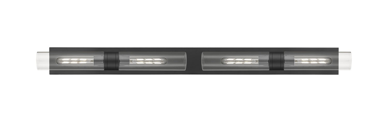 Innovations 617L-4W-BK-G617-11CL Four Light Bath Vanity, Matte Black
