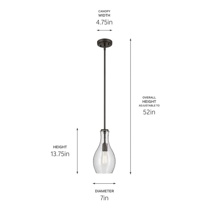 Kichler 42456OZCS One Light Pendant, Olde Bronze