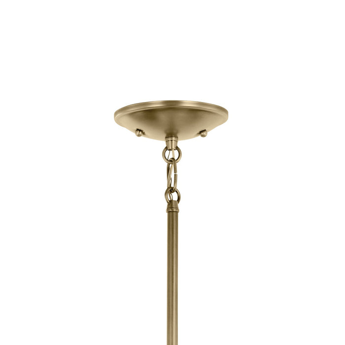 Kichler 43670NBRCLR Three Light Mini Chandelier, Natural Brass
