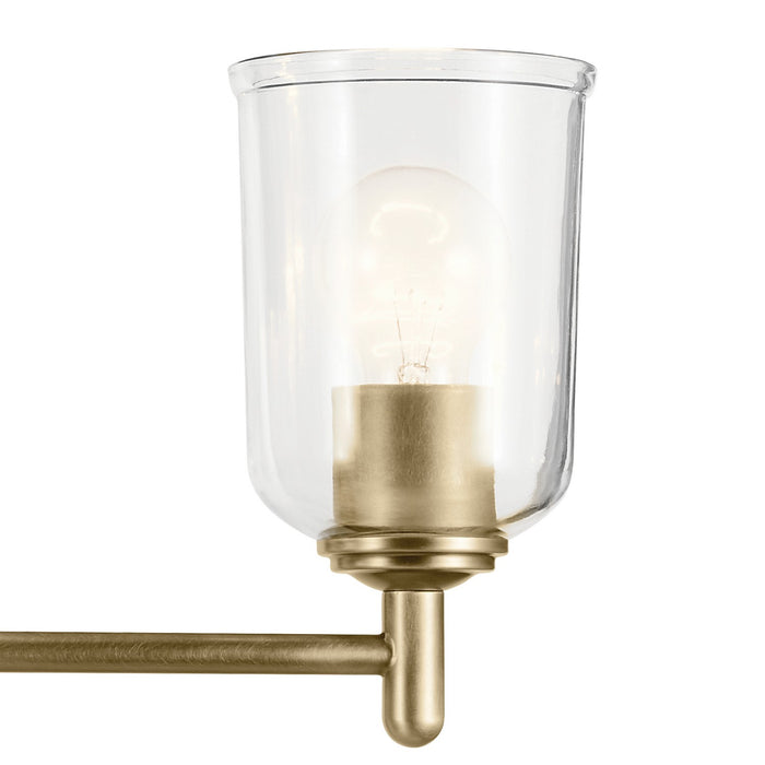 Kichler 43670NBRCLR Three Light Mini Chandelier, Natural Brass