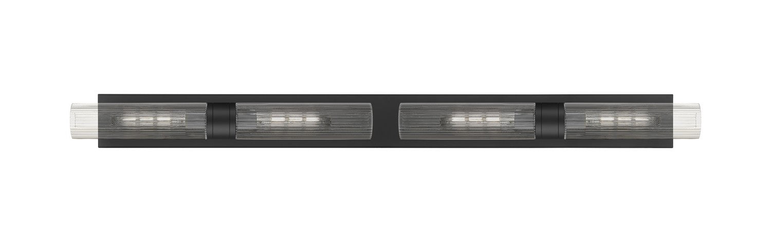 Innovations 617L-4W-BK-G617-11SCL Four Light Bath Vanity, Matte Black