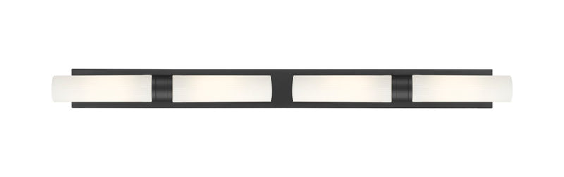 Innovations 617L-4W-BK-G617-11SWH Four Light Bath Vanity, Matte Black