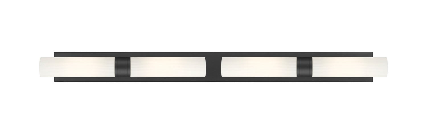 Innovations 617L-4W-BK-G617-11SWH Four Light Bath Vanity, Matte Black