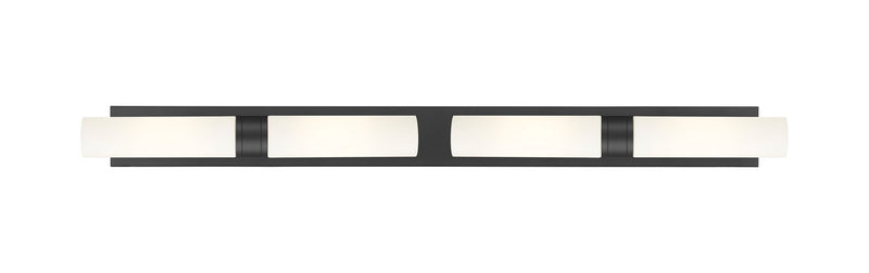 Innovations 617L-4W-BK-G617-11WH Four Light Bath Vanity, Matte Black