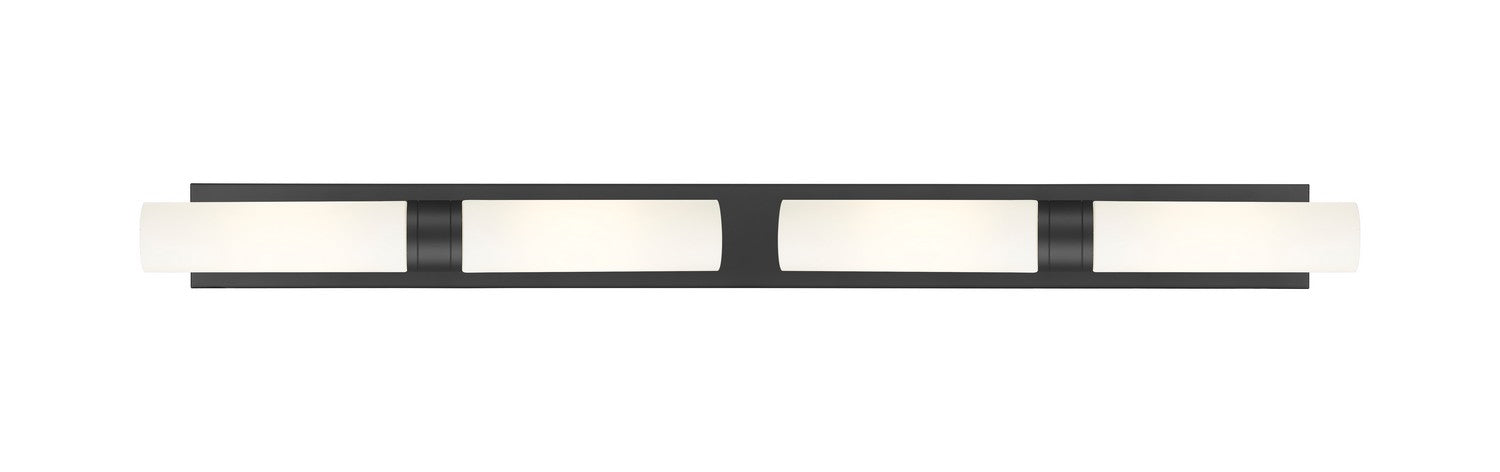 Innovations 617L-4W-BK-G617-11WH Four Light Bath Vanity, Matte Black
