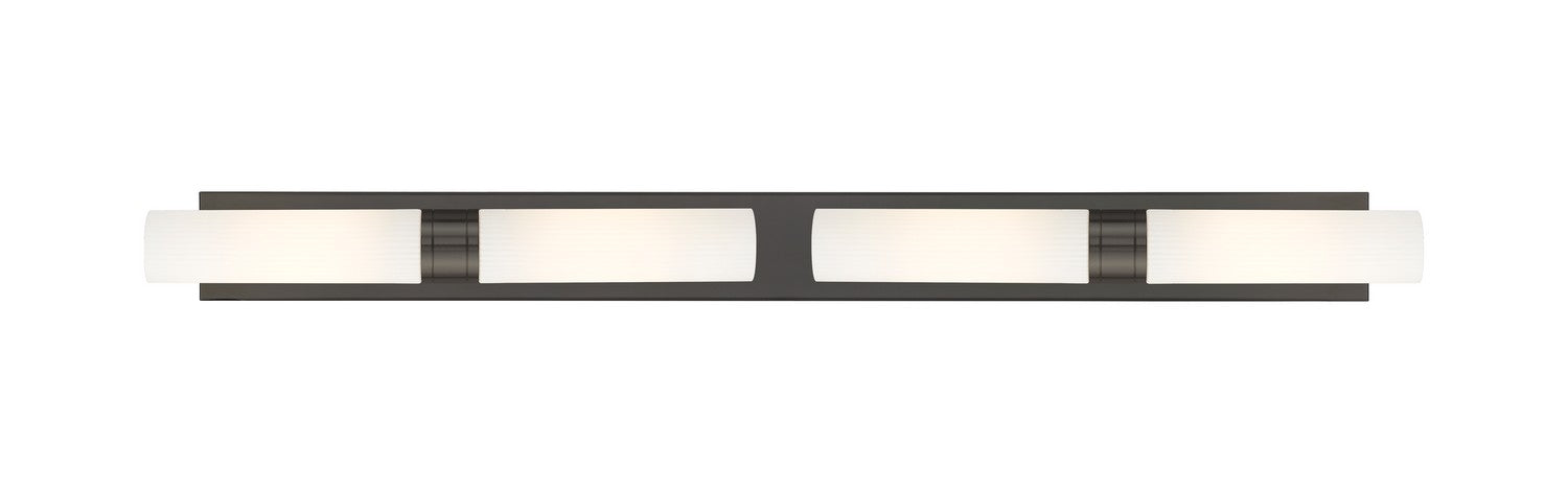 Innovations 617L-4W-OB-G617-11SWH Four Light Bath Vanity, Oil Rubbed Bronze