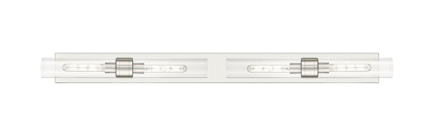 Innovations 617L-4W-SN-G617-11CL Four Light Bath Vanity, Satin Nickel