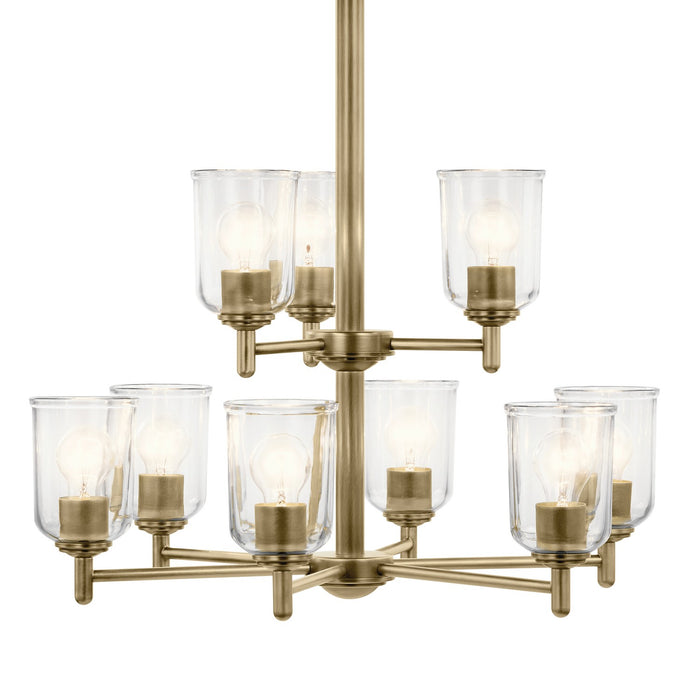 Kichler 43672NBRCLR Nine Light Chandelier, Natural Brass