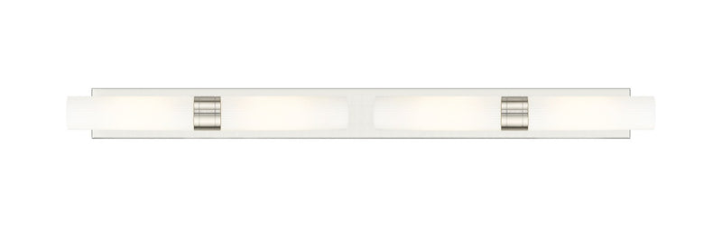 Innovations 617L-4W-SN-G617-11SWH Four Light Bath Vanity, Satin Nickel