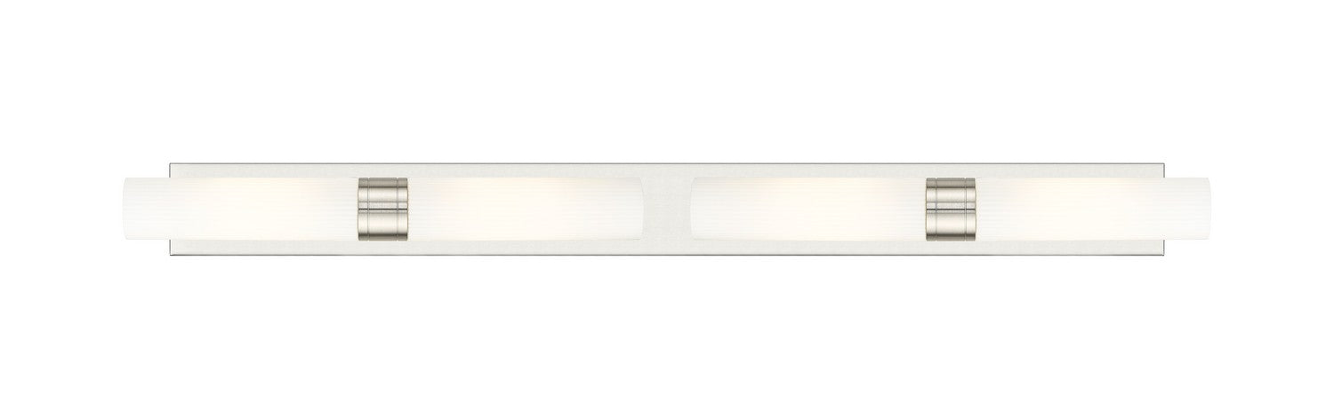 Innovations 617L-4W-SN-G617-11SWH Four Light Bath Vanity, Satin Nickel