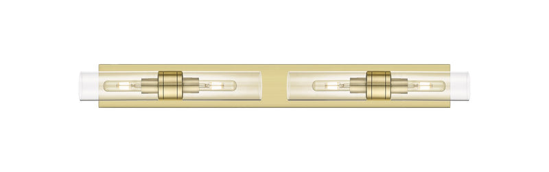 Innovations 617S-4W-AB-G617-8CL Four Light Bath Vanity, Antique Brass