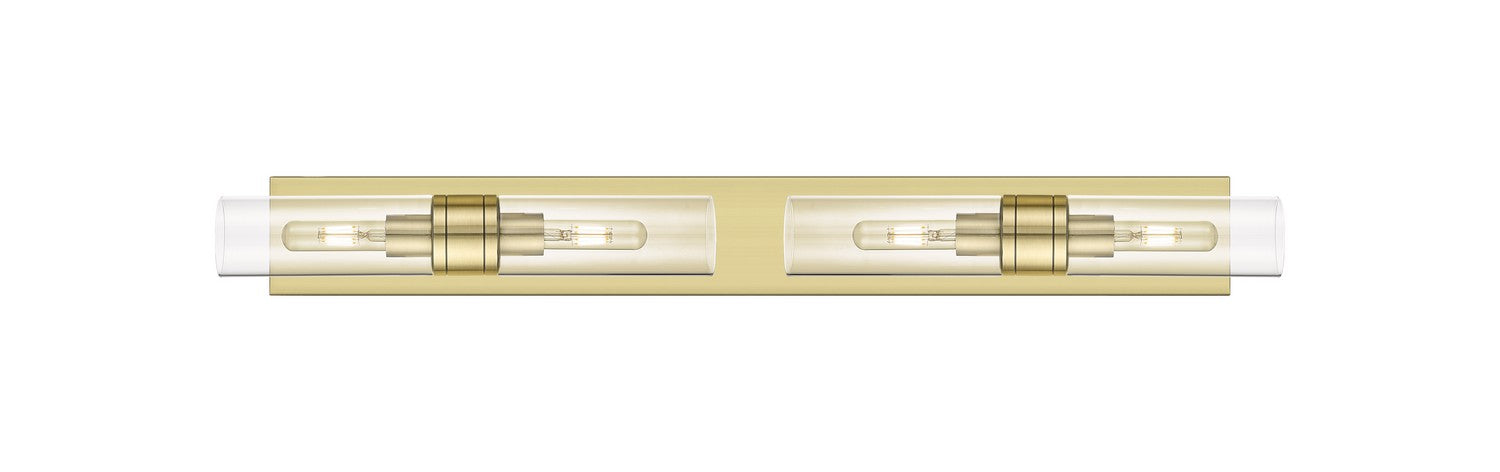 Innovations 617S-4W-AB-G617-8CL Four Light Bath Vanity, Antique Brass