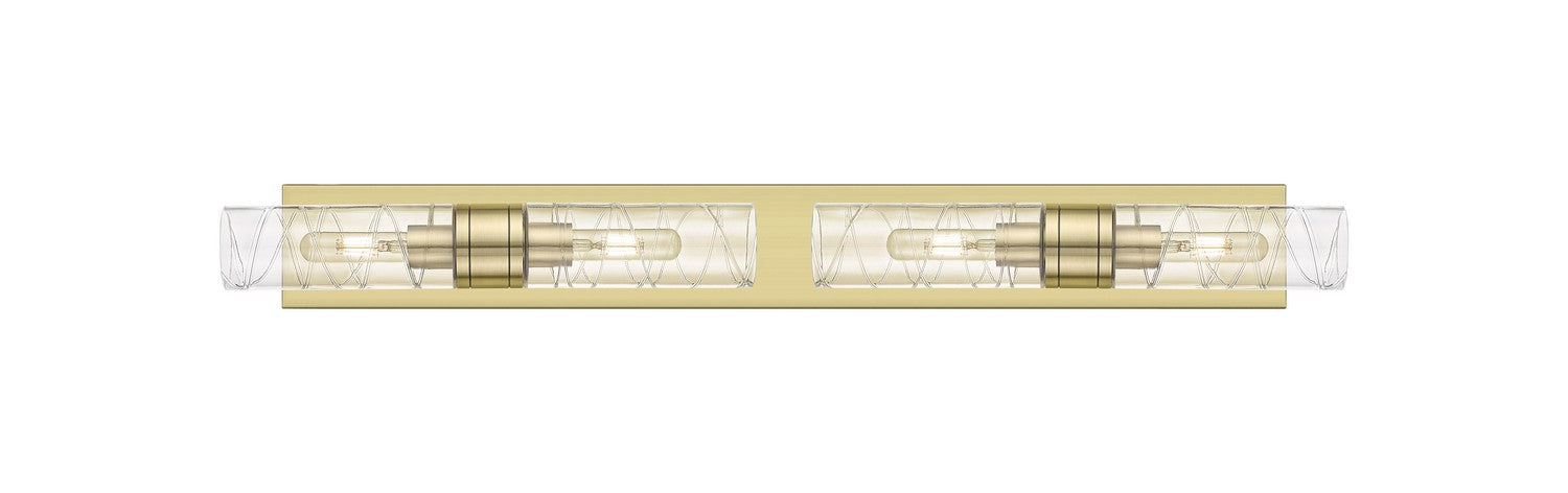 Innovations 617S-4W-AB-G617-8DE Four Light Bath Vanity, Antique Brass