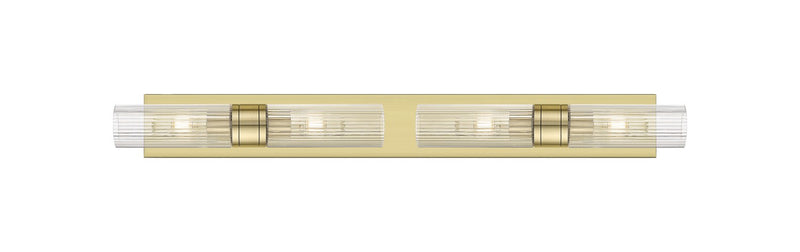 Innovations 617S-4W-AB-G617-8SCL Four Light Bath Vanity, Antique Brass