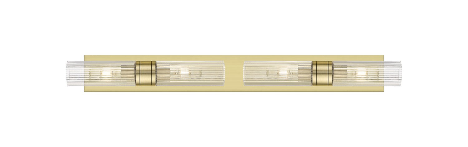 Innovations 617S-4W-AB-G617-8SCL Four Light Bath Vanity, Antique Brass