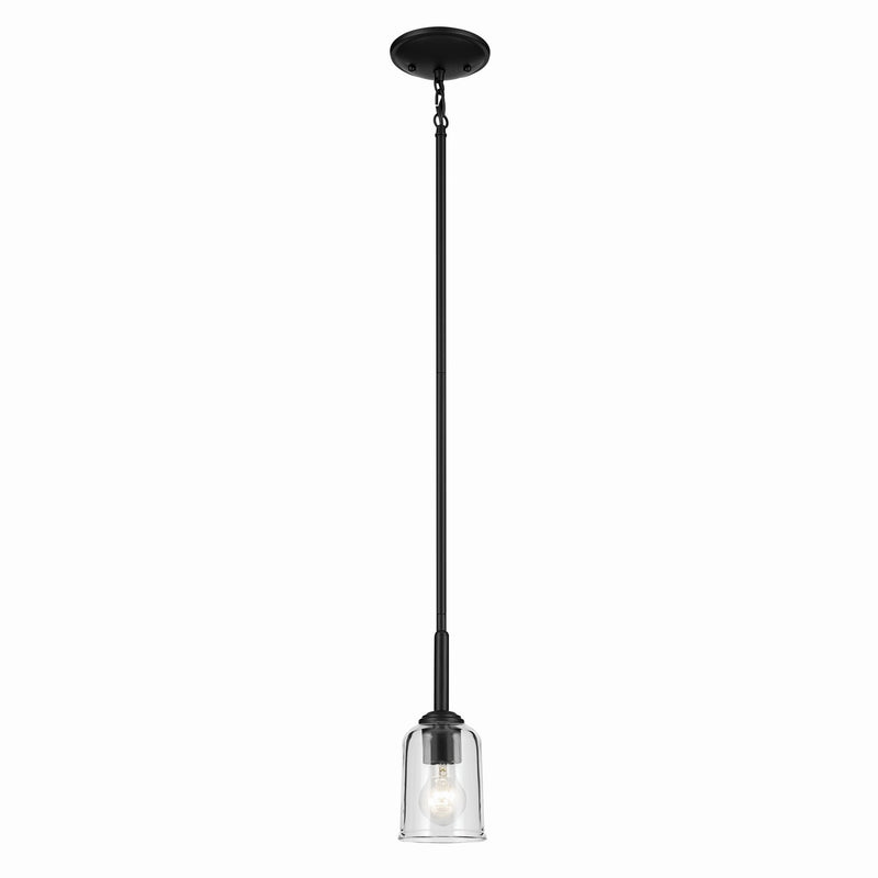 Kichler 43674BKCLR One Light Mini Pendant, Black