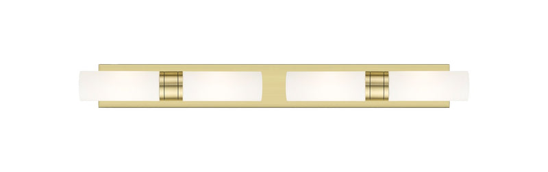 Innovations 617S-4W-AB-G617-8WH Four Light Bath Vanity, Antique Brass