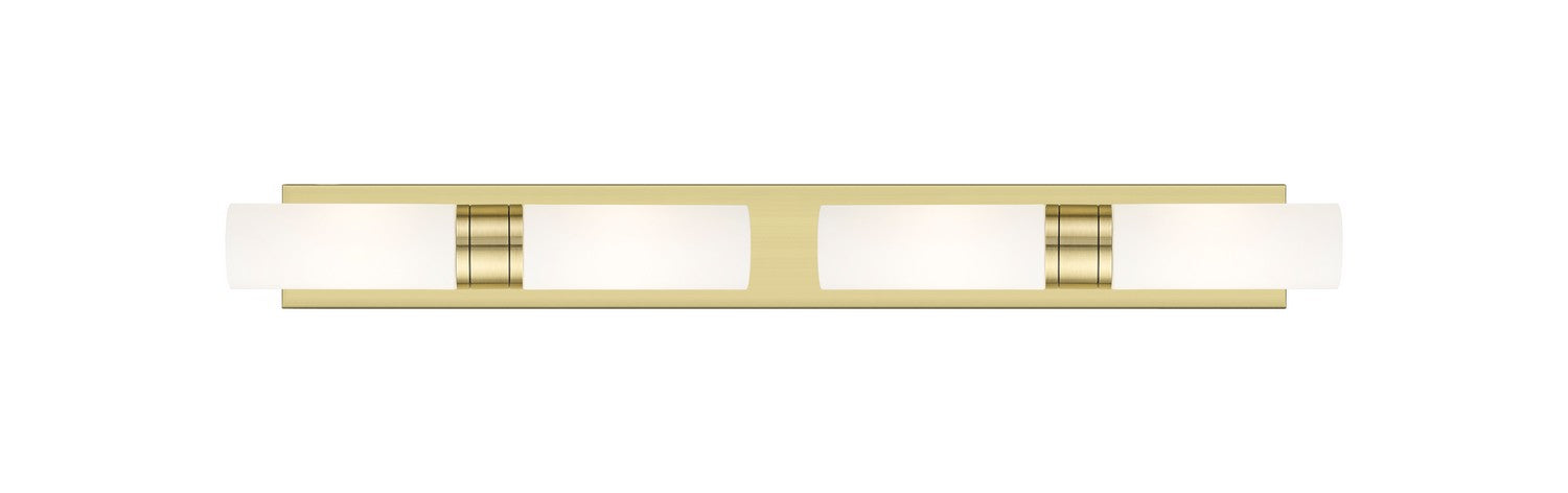 Innovations 617S-4W-AB-G617-8WH Four Light Bath Vanity, Antique Brass