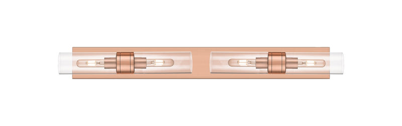 Innovations 617S-4W-AC-G617-8CL Four Light Bath Vanity, Antique Copper