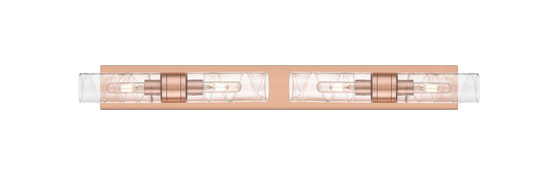 Innovations 617S-4W-AC-G617-8DE Four Light Bath Vanity, Antique Copper