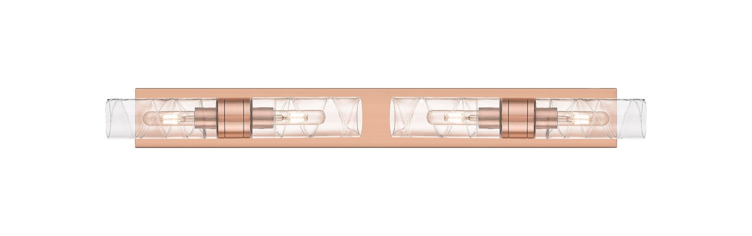 Innovations 617S-4W-AC-G617-8DE Four Light Bath Vanity, Antique Copper