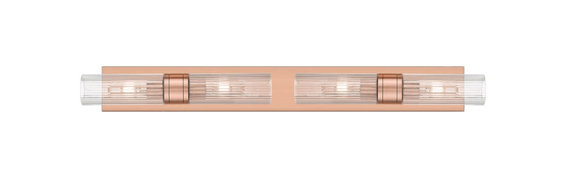 Innovations 617S-4W-AC-G617-8SCL Four Light Bath Vanity, Antique Copper