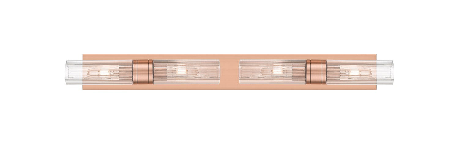 Innovations 617S-4W-AC-G617-8SCL Four Light Bath Vanity, Antique Copper