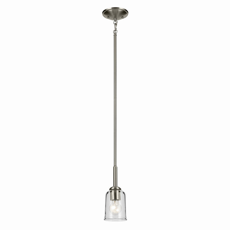 Kichler 43674NICLR One Light Mini Pendant, Brushed Nickel