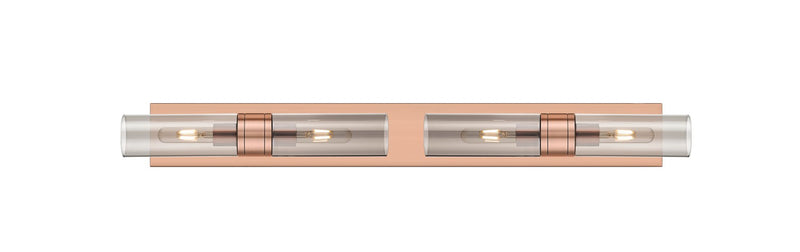 Innovations 617S-4W-AC-G617-8SM Four Light Bath Vanity, Antique Copper