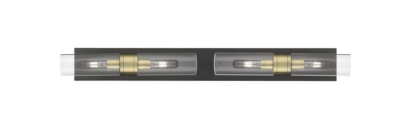 Innovations 617S-4W-BAB-G617-8CL Four Light Bath Vanity, Black Antique Brass