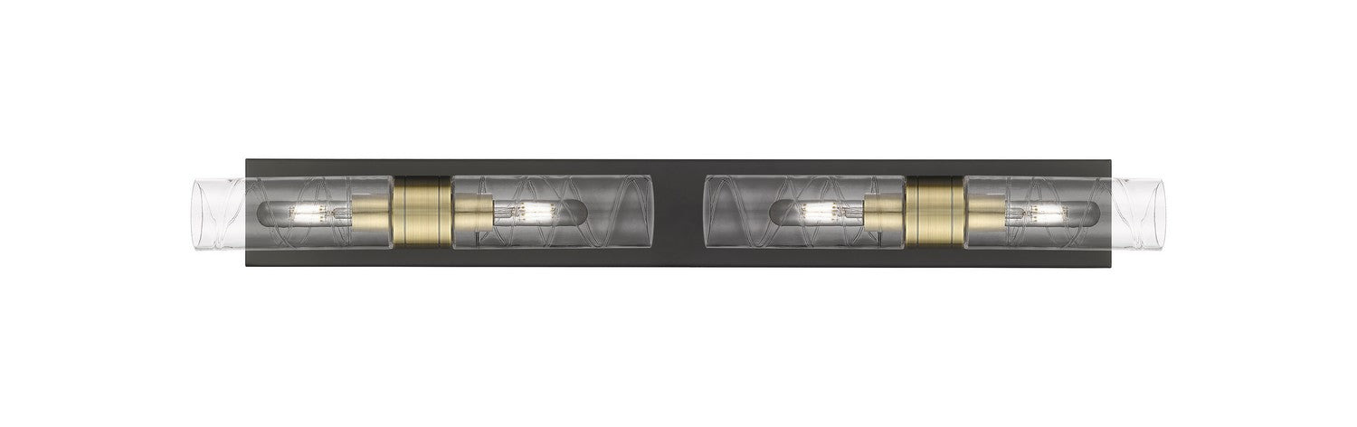 Innovations 617S-4W-BAB-G617-8DE Four Light Bath Vanity, Black Antique Brass