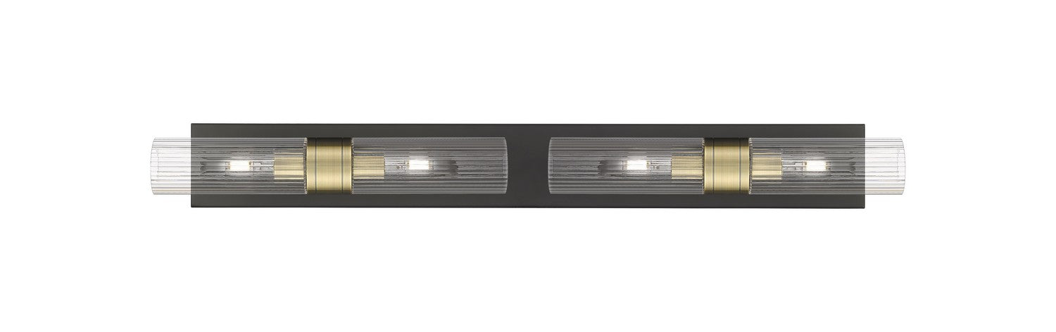 Innovations 617S-4W-BAB-G617-8SCL Four Light Bath Vanity, Black Antique Brass