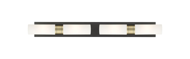 Innovations 617S-4W-BAB-G617-8SWH Four Light Bath Vanity, Black Antique Brass