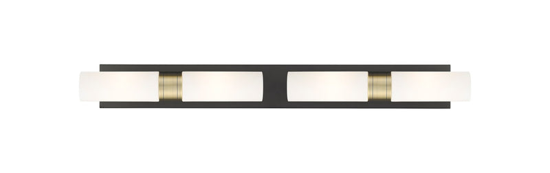 Innovations 617S-4W-BAB-G617-8WH Four Light Bath Vanity, Black Antique Brass