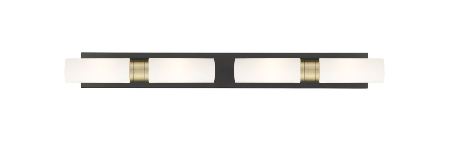 Innovations 617S-4W-BAB-G617-8WH Four Light Bath Vanity, Black Antique Brass