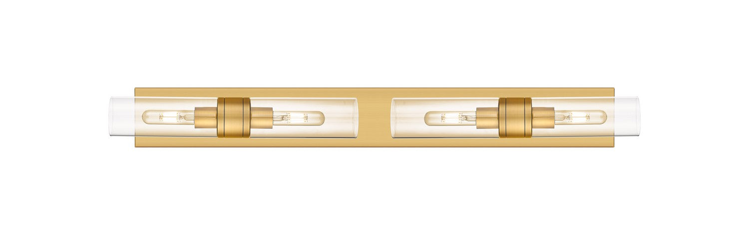 Innovations 617S-4W-BB-G617-8CL Four Light Bath Vanity, Brushed Brass