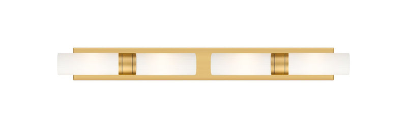 Innovations 617S-4W-BB-G617-8SWH Four Light Bath Vanity, Brushed Brass