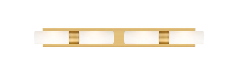 Innovations 617S-4W-BB-G617-8WH Four Light Bath Vanity, Brushed Brass