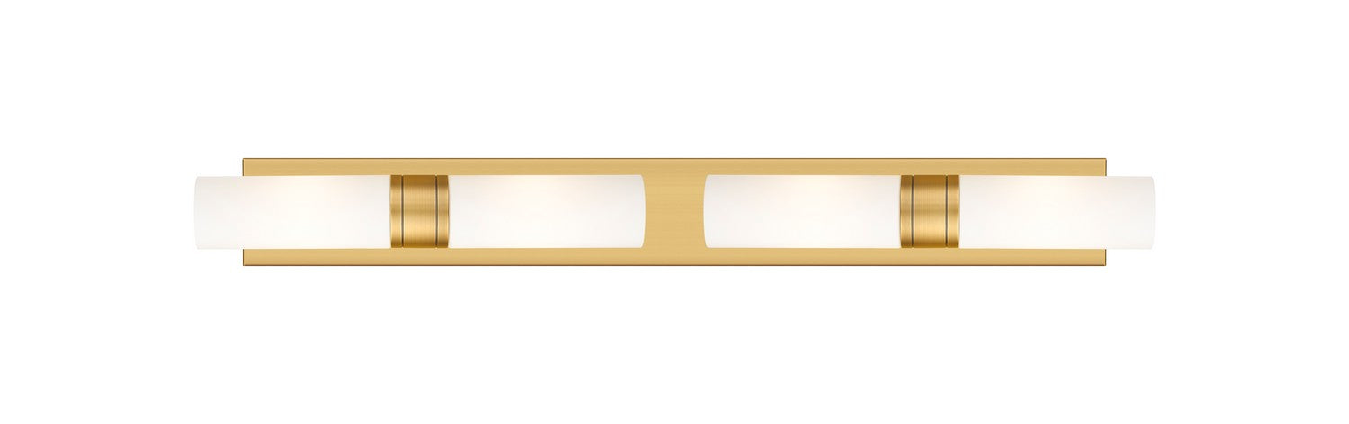 Innovations 617S-4W-BB-G617-8WH Four Light Bath Vanity, Brushed Brass