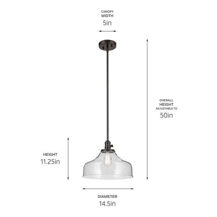 Kichler 43906OZ One Light Pendant, Olde Bronze