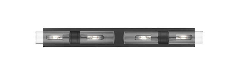 Innovations 617S-4W-BK-G617-8CL Four Light Bath Vanity, Matte Black