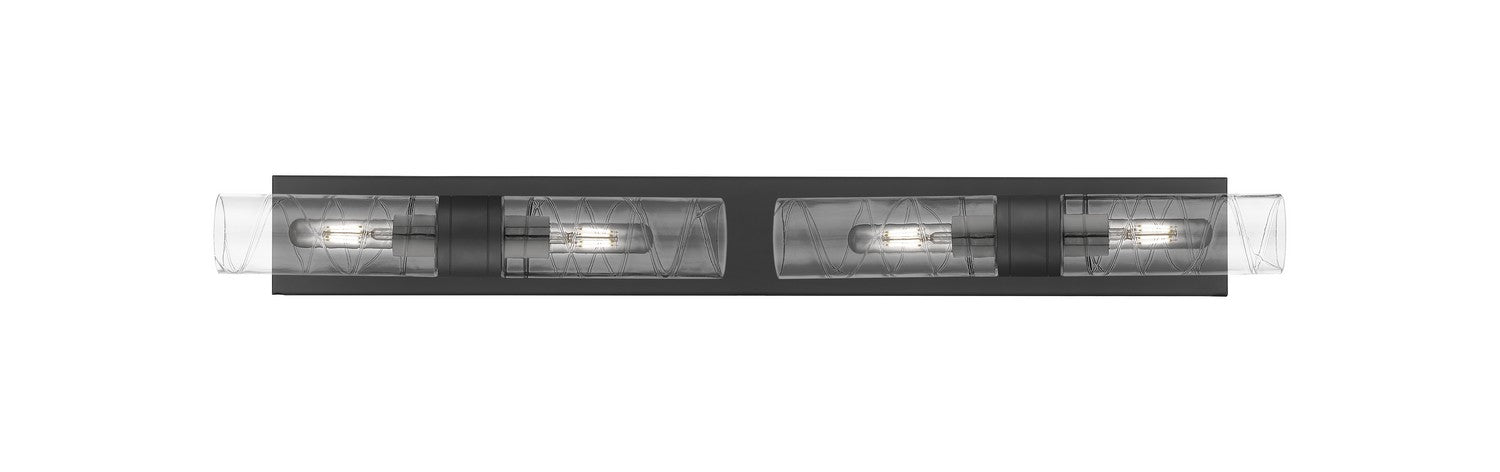 Innovations 617S-4W-BK-G617-8DE Four Light Bath Vanity, Matte Black
