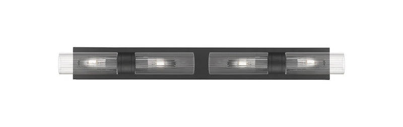 Innovations 617S-4W-BK-G617-8SCL Four Light Bath Vanity, Matte Black