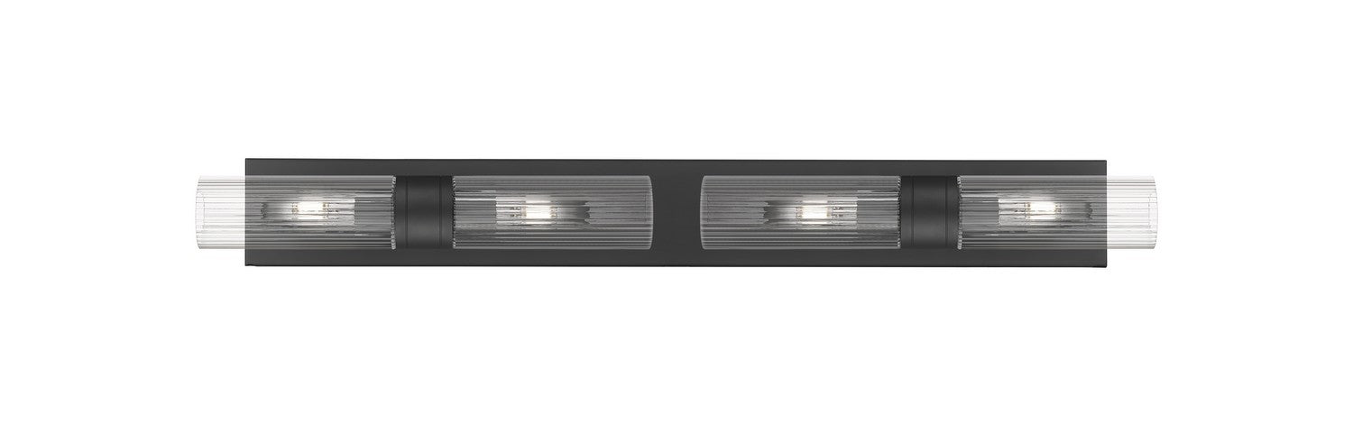 Innovations 617S-4W-BK-G617-8SCL Four Light Bath Vanity, Matte Black