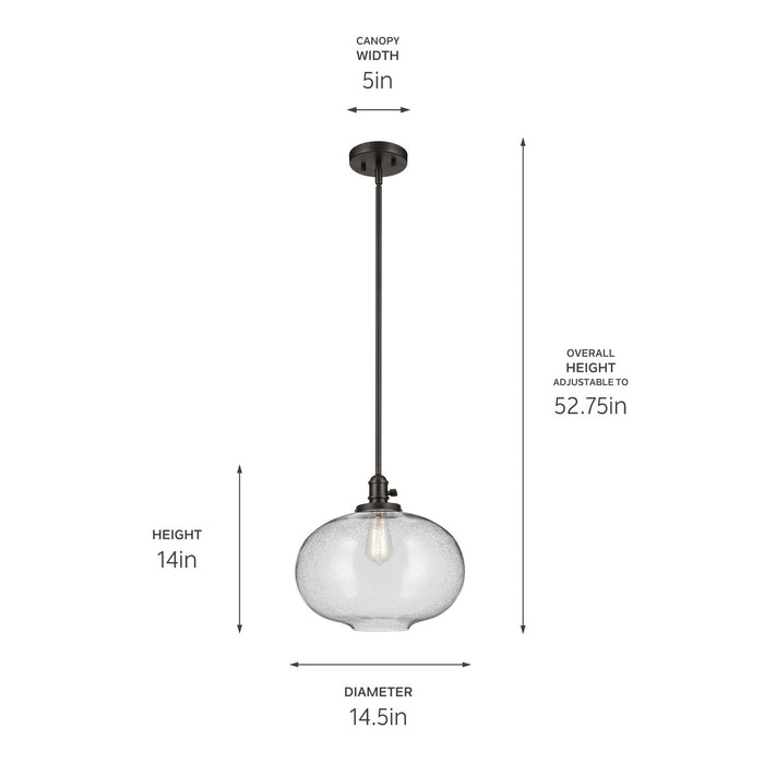 Kichler 43911OZ One Light Pendant, Olde Bronze