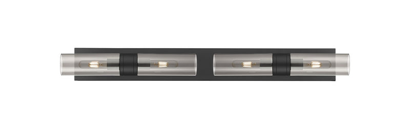 Innovations 617S-4W-BK-G617-8SM Four Light Bath Vanity, Matte Black