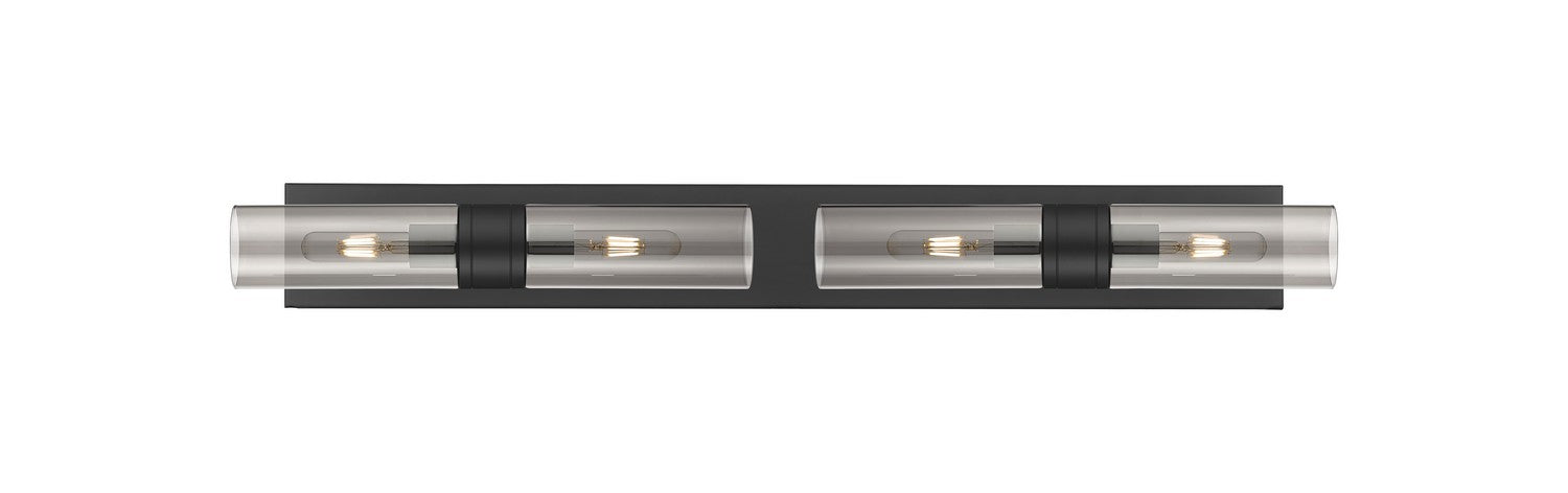 Innovations 617S-4W-BK-G617-8SM Four Light Bath Vanity, Matte Black