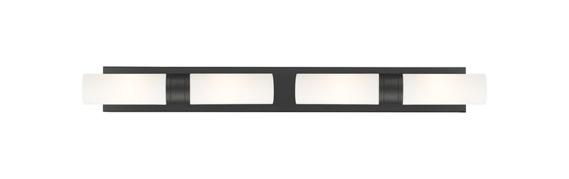 Innovations 617S-4W-BK-G617-8SWH Four Light Bath Vanity, Matte Black