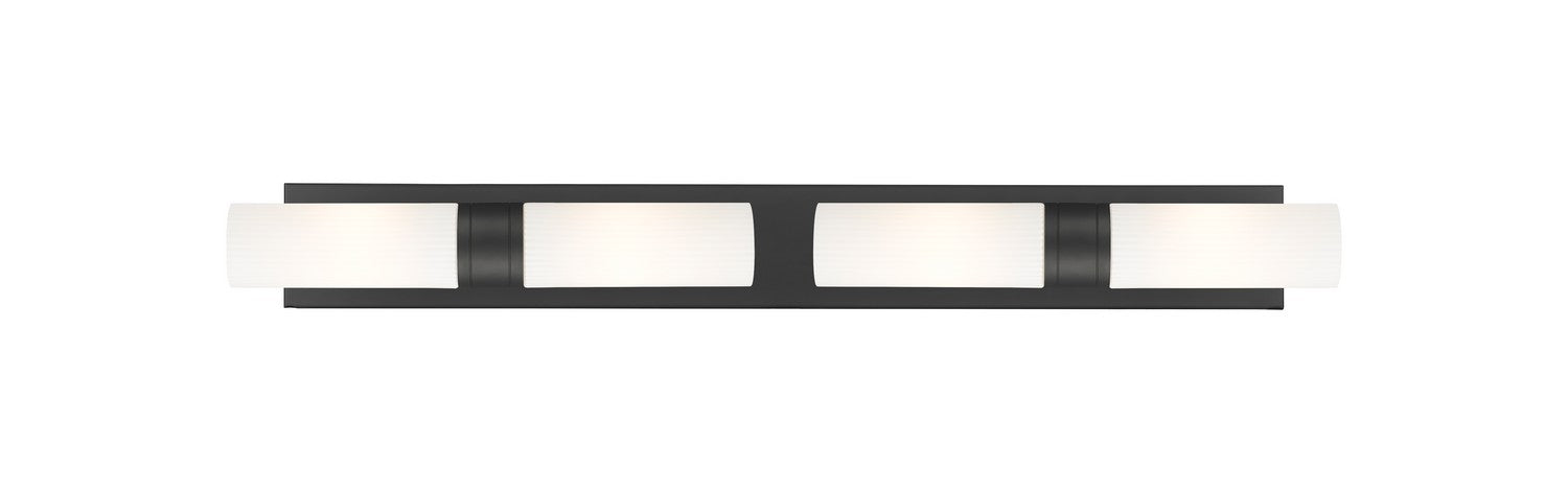 Innovations 617S-4W-BK-G617-8SWH Four Light Bath Vanity, Matte Black